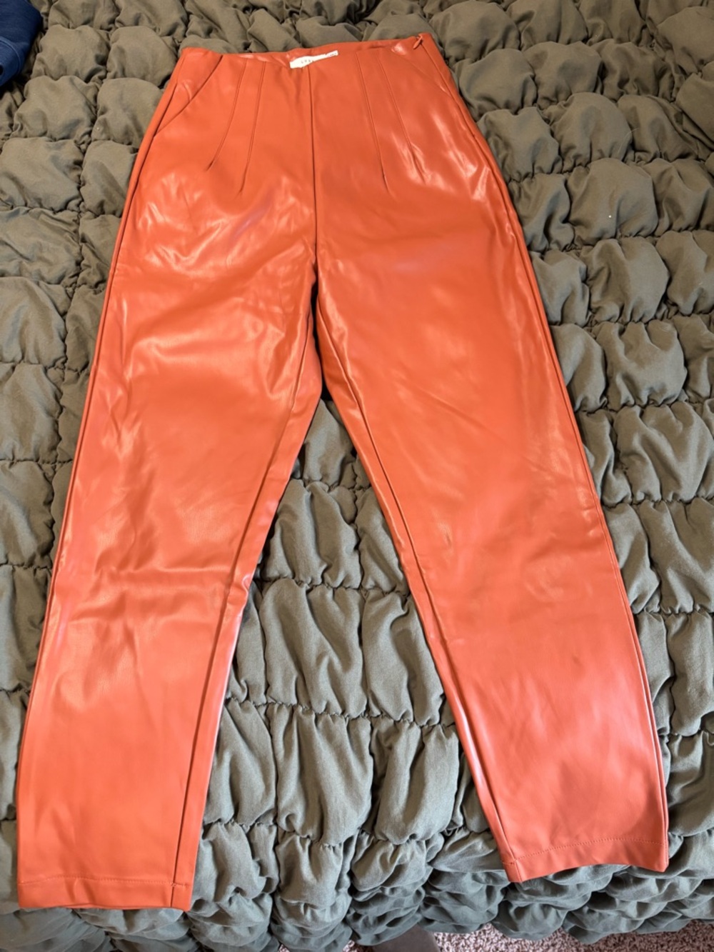 Lush Faux Leather Skirt in Warm Terracotta